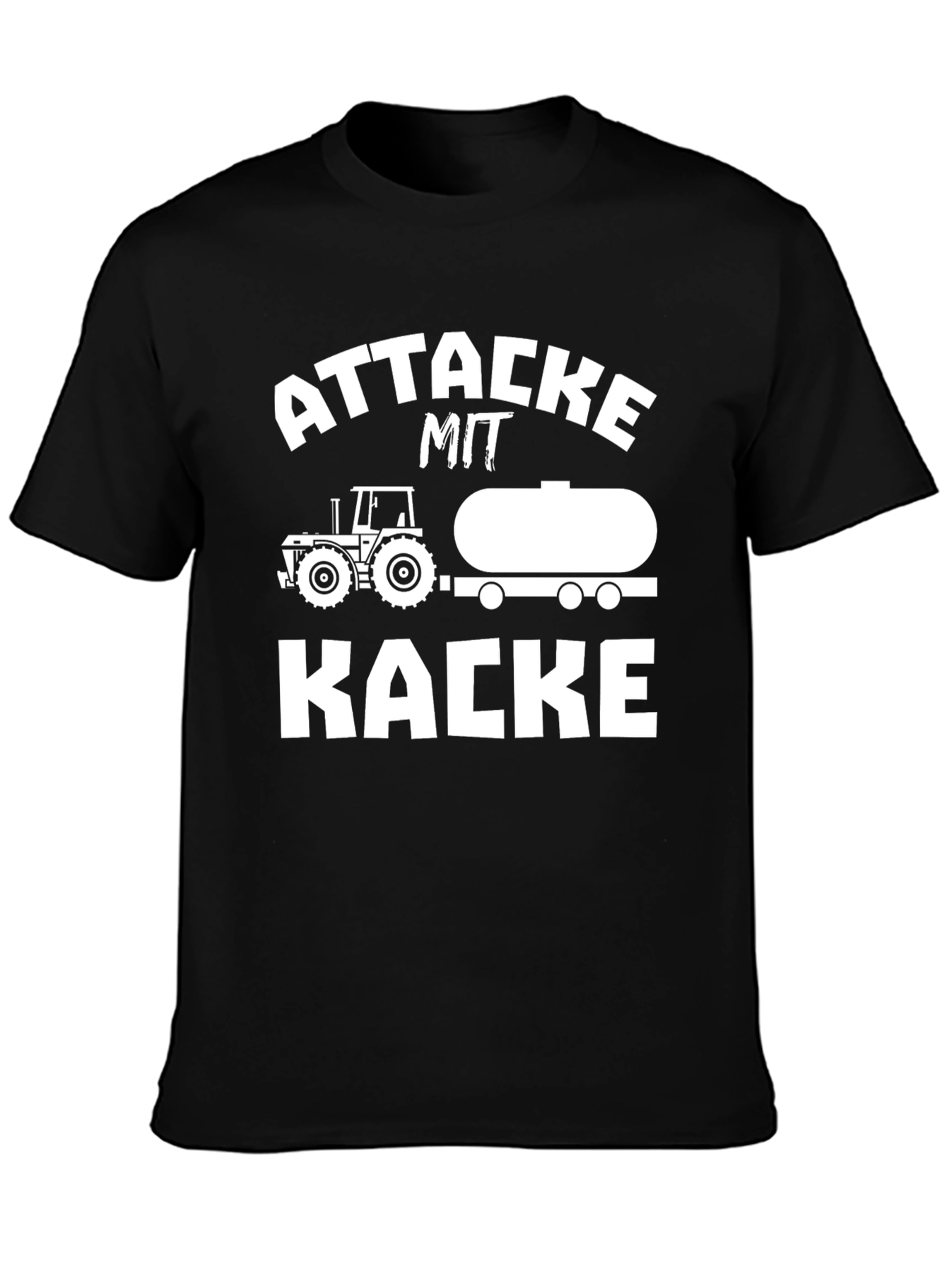 Attacke Mit Kacke Tractor T-Shirt - Black