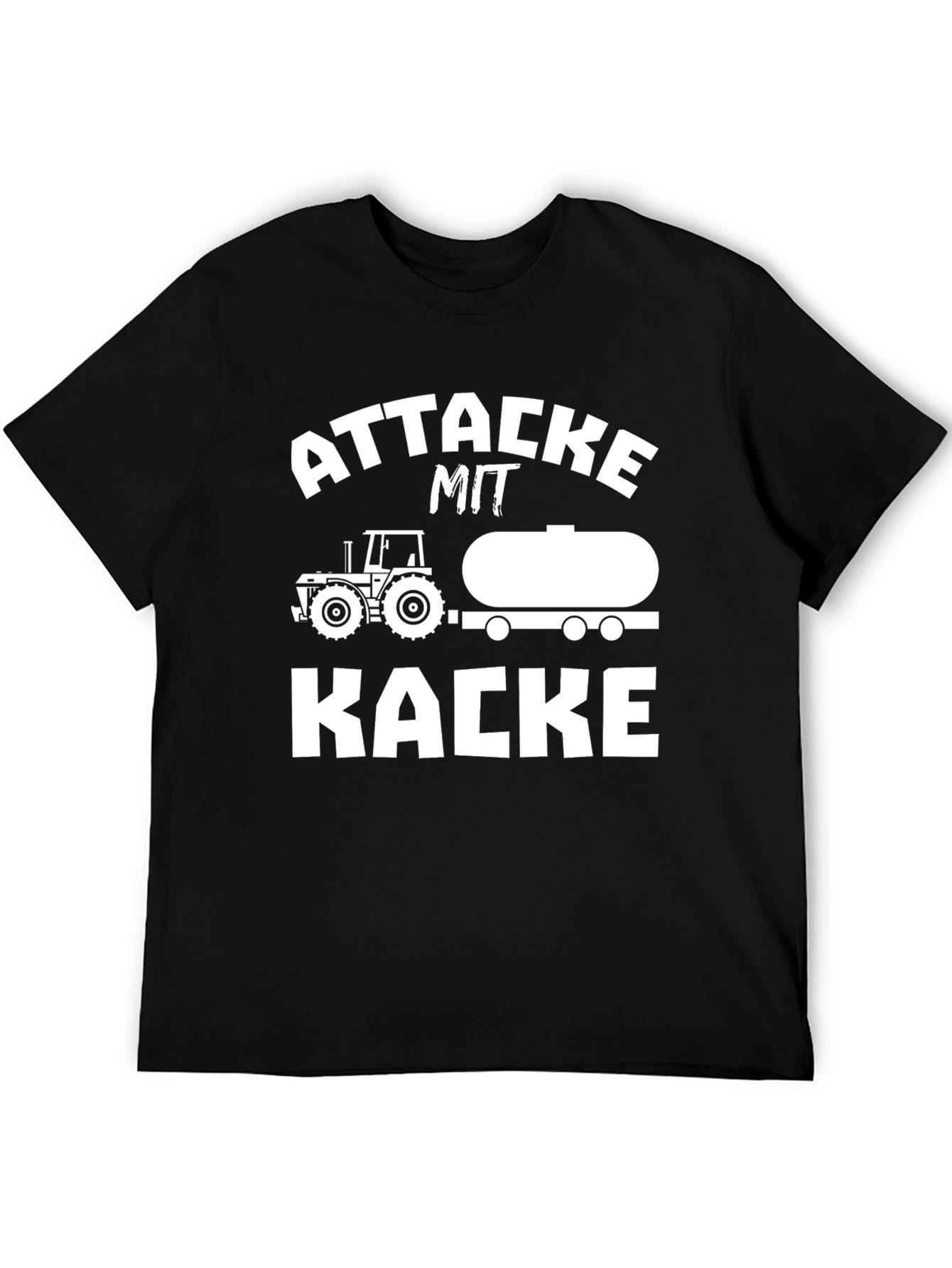 Attacke Mit Kacke Tractor T-Shirt - Black