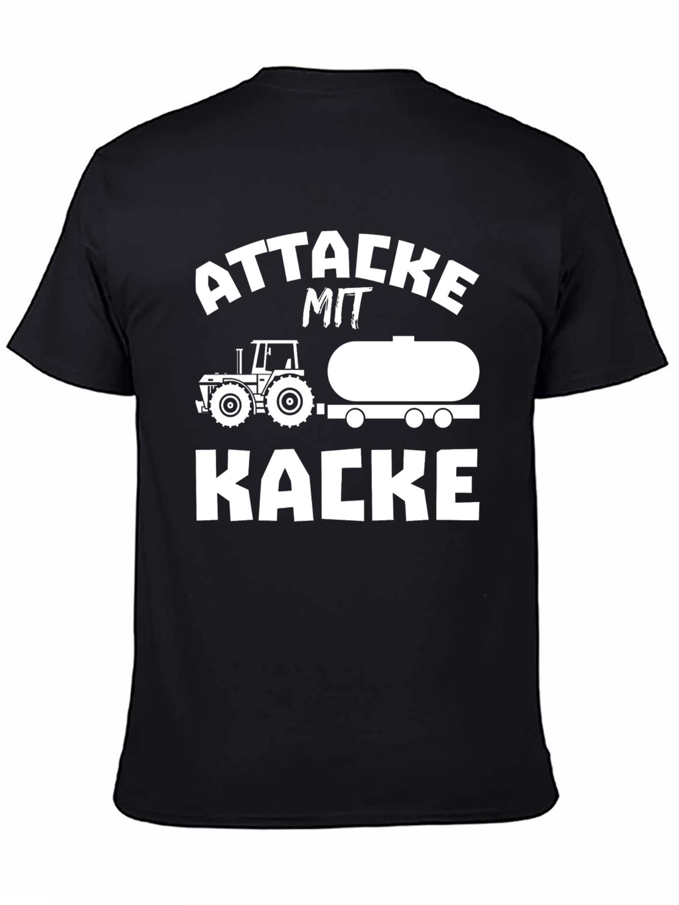 Attacke Mit Kacke Tractor T-Shirt - Black
