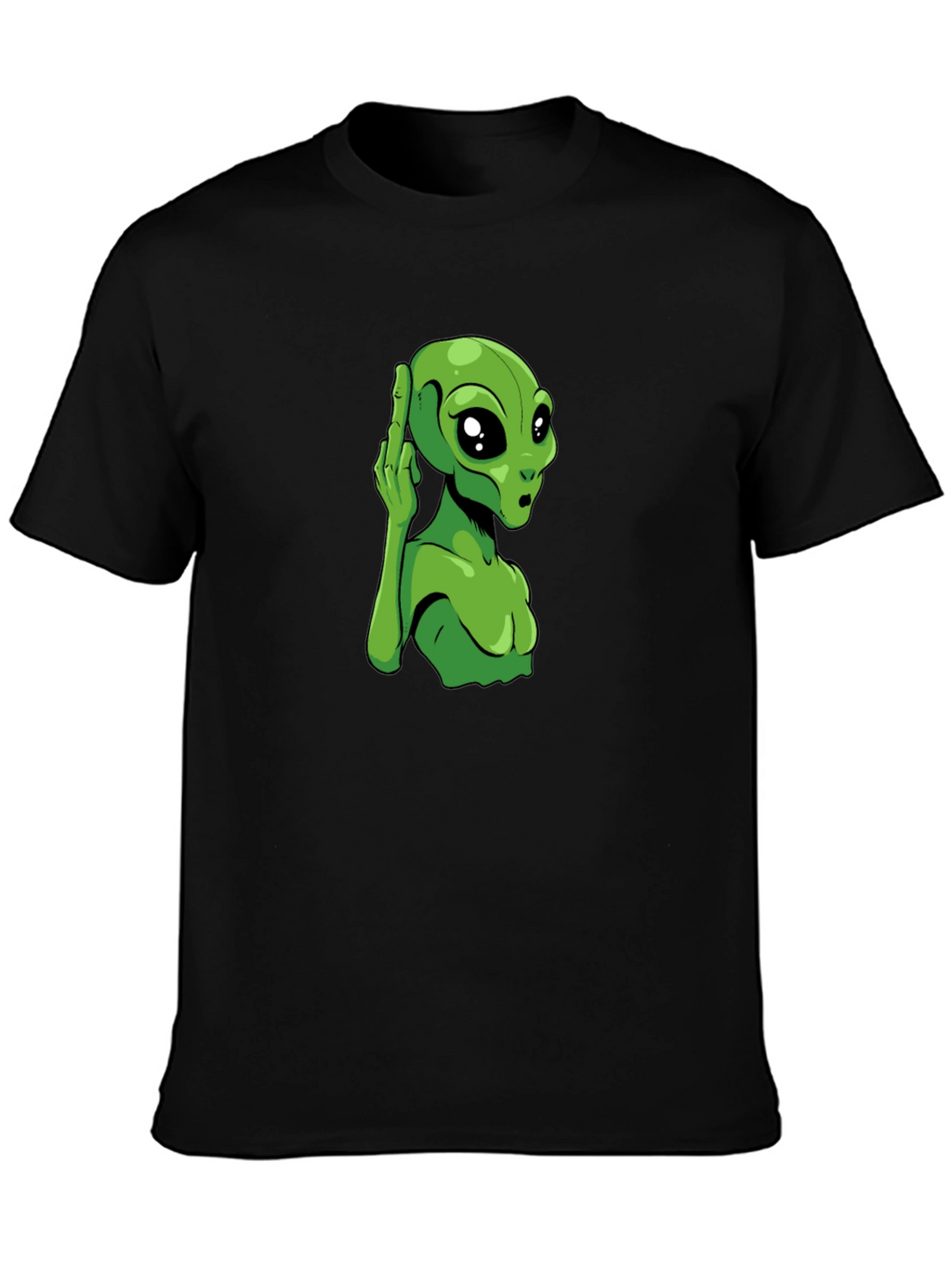 Alien Graphic Tee - Black Cotton T-Shirt