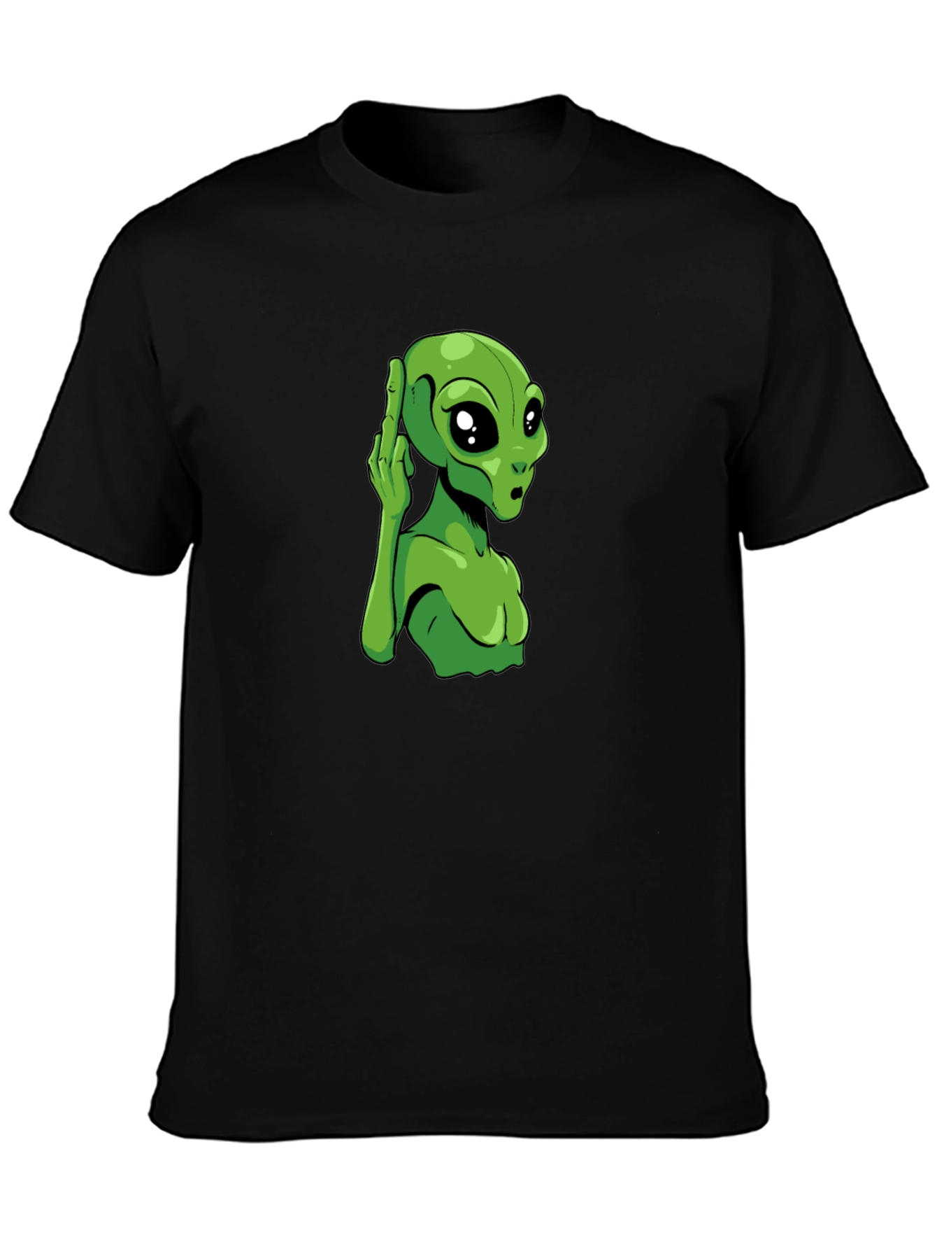 Alien Graphic Tee - Black Cotton T-Shirt