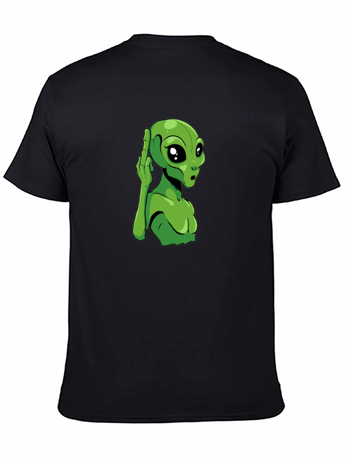 Alien Graphic Tee - Black Cotton T-Shirt