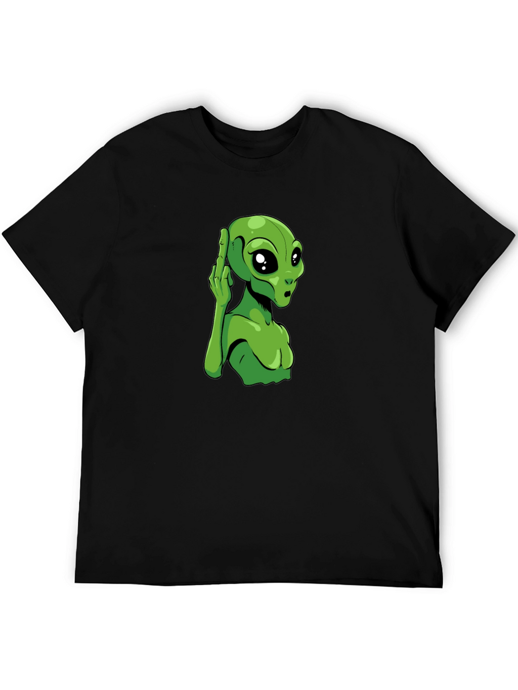 Alien Graphic Tee - Black Cotton T-Shirt