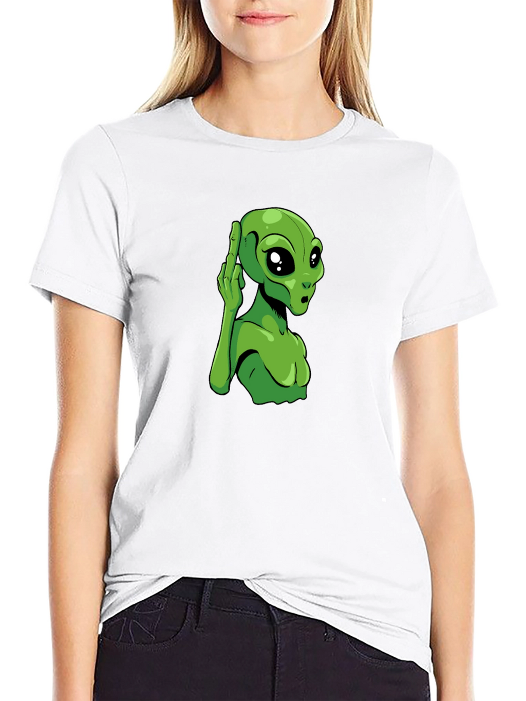 Alien Graphic Tee - Black Cotton T-Shirt