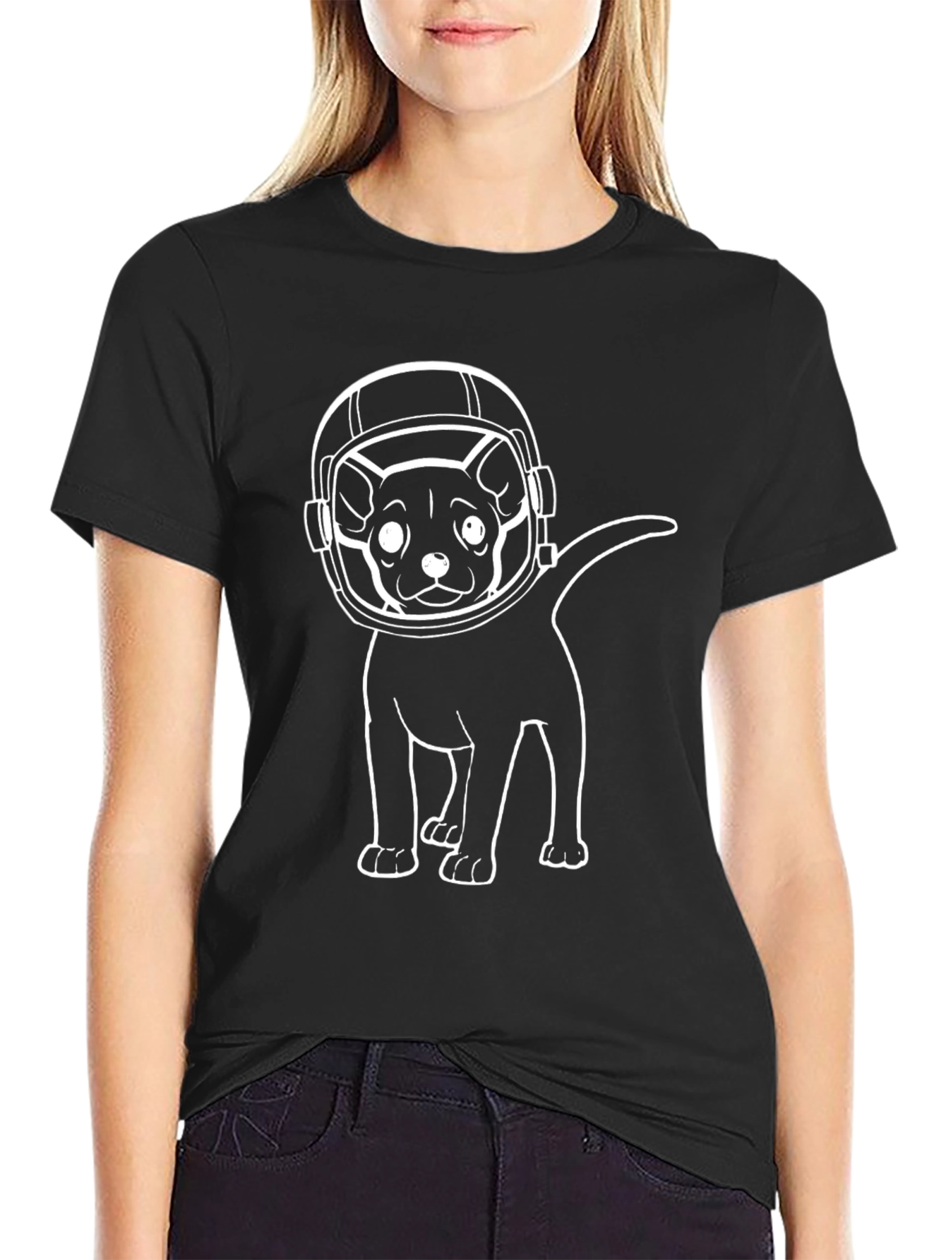 Astronaut Dog Graphic T-Shirt