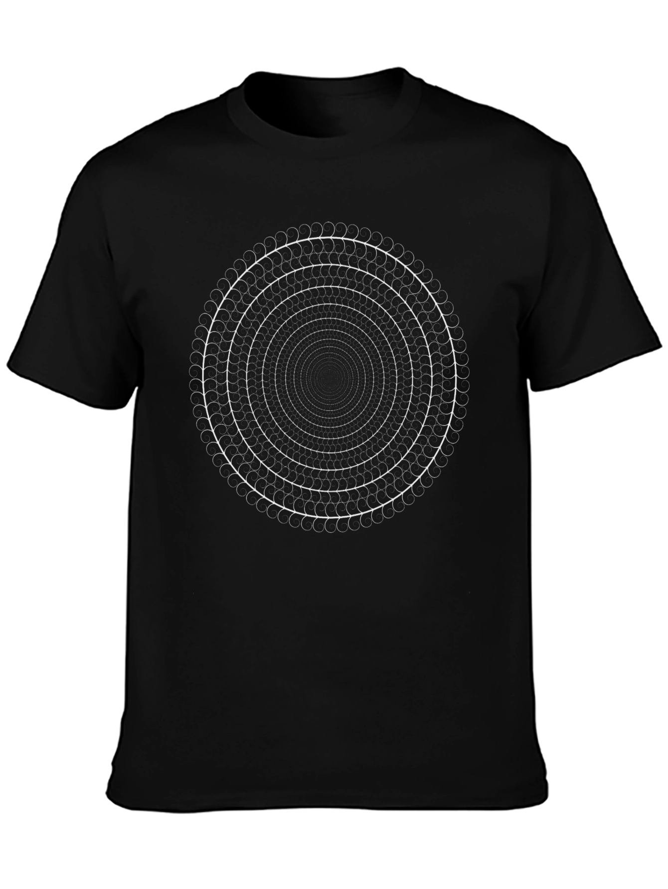 Abstract Optical Illusion Graphic Tee - Black