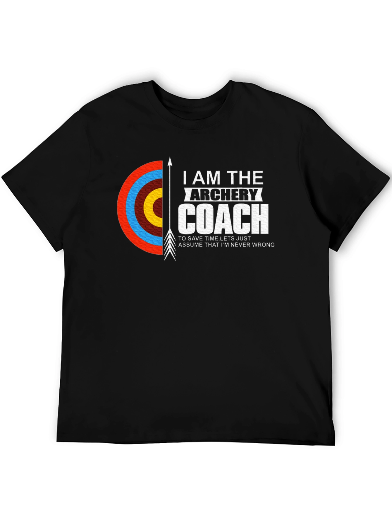 Archery Coach T-Shirt - Black - Novelty Design