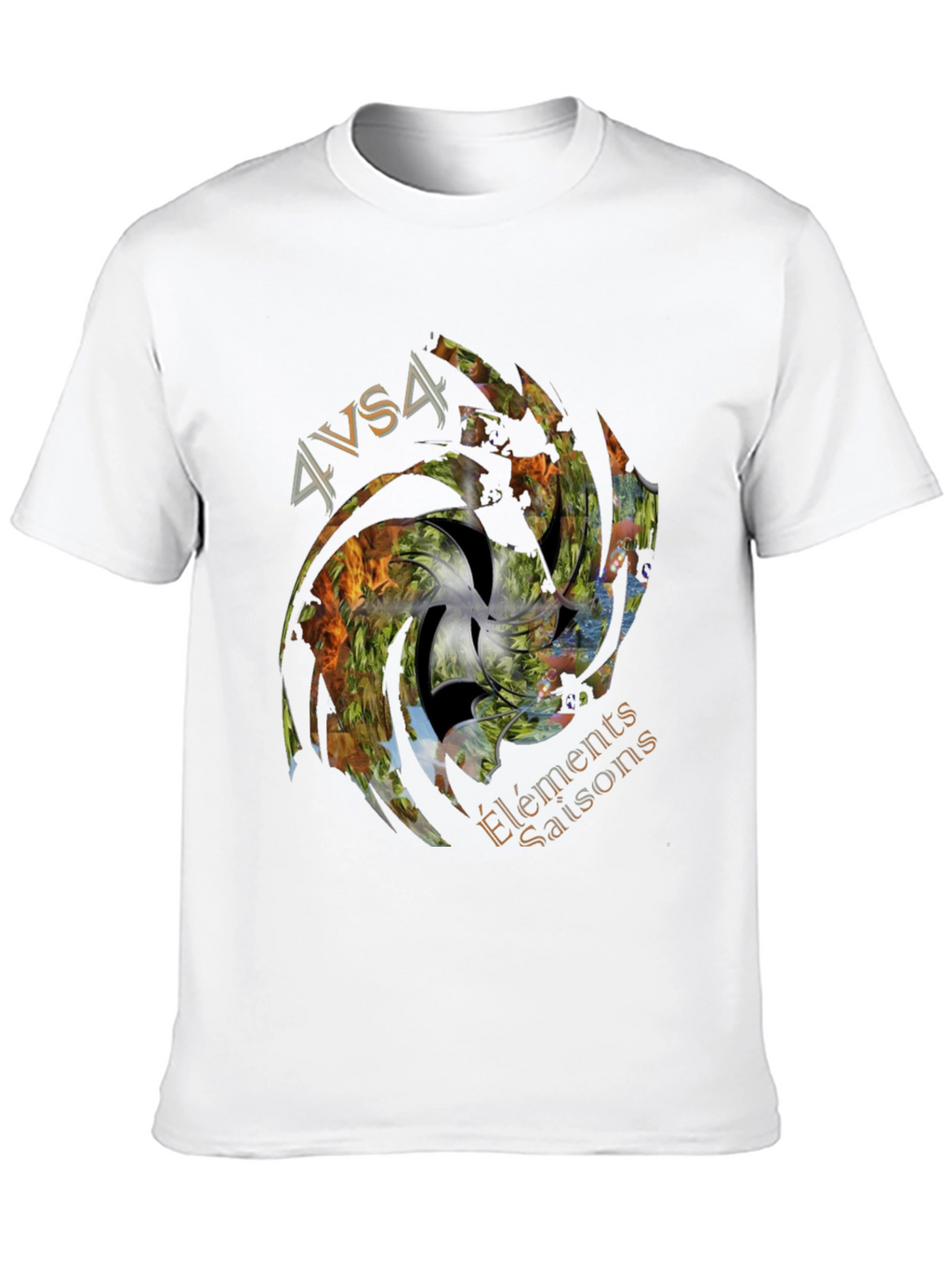 4 Elements Seasons Black Graphic Tee