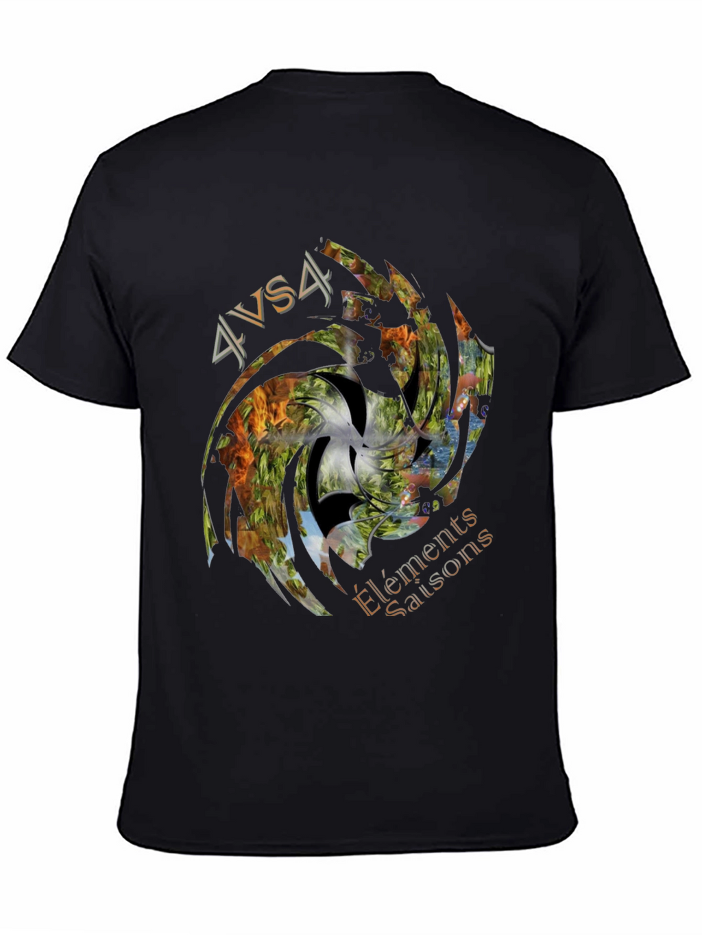4 Elements Seasons Black Graphic Tee