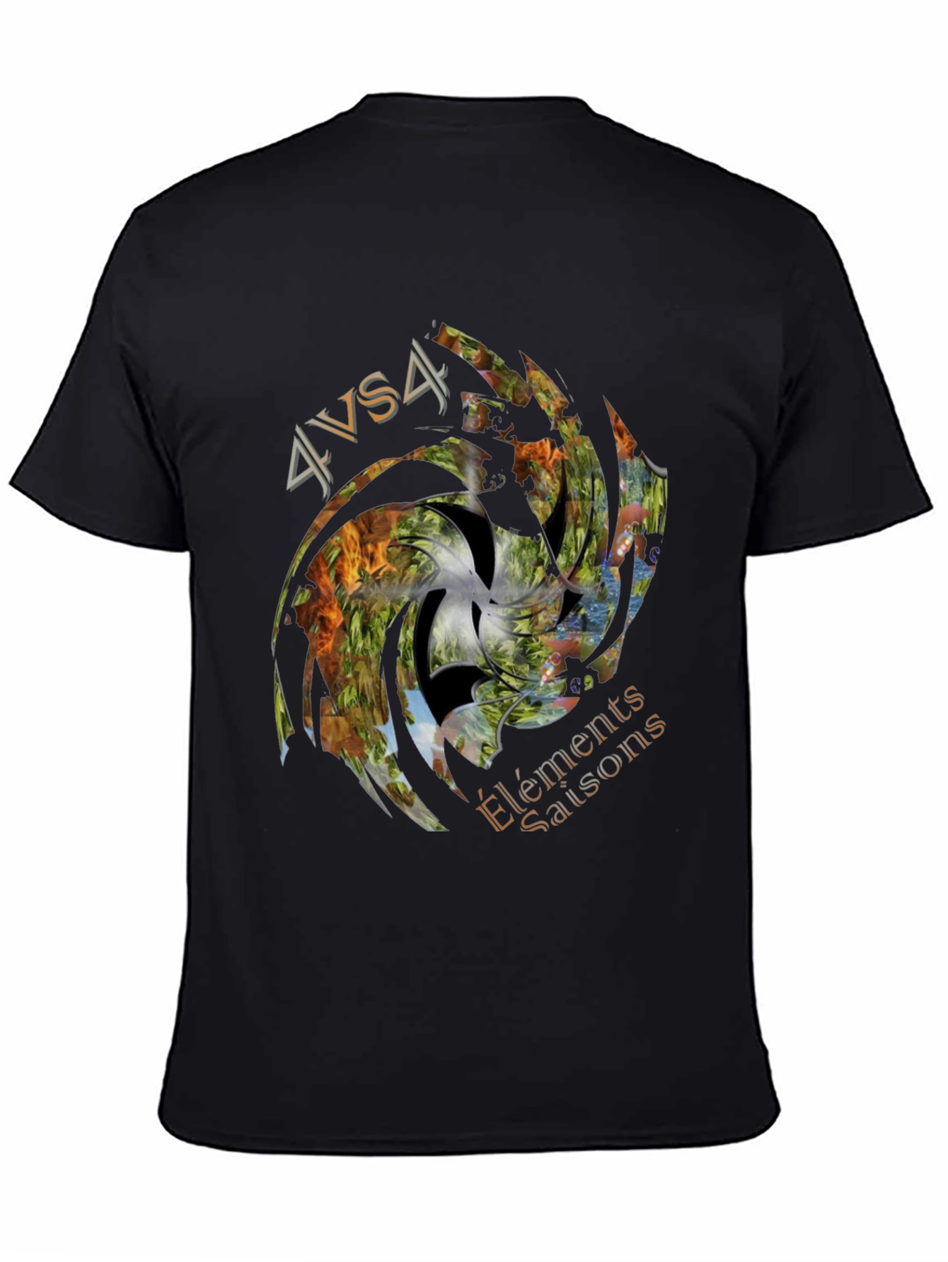4 Elements Seasons Black Graphic Tee