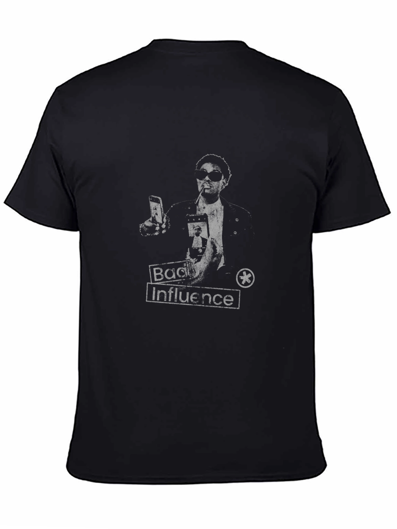 Bad Influence Graphic Tee - Black Cotton T-Shirt
