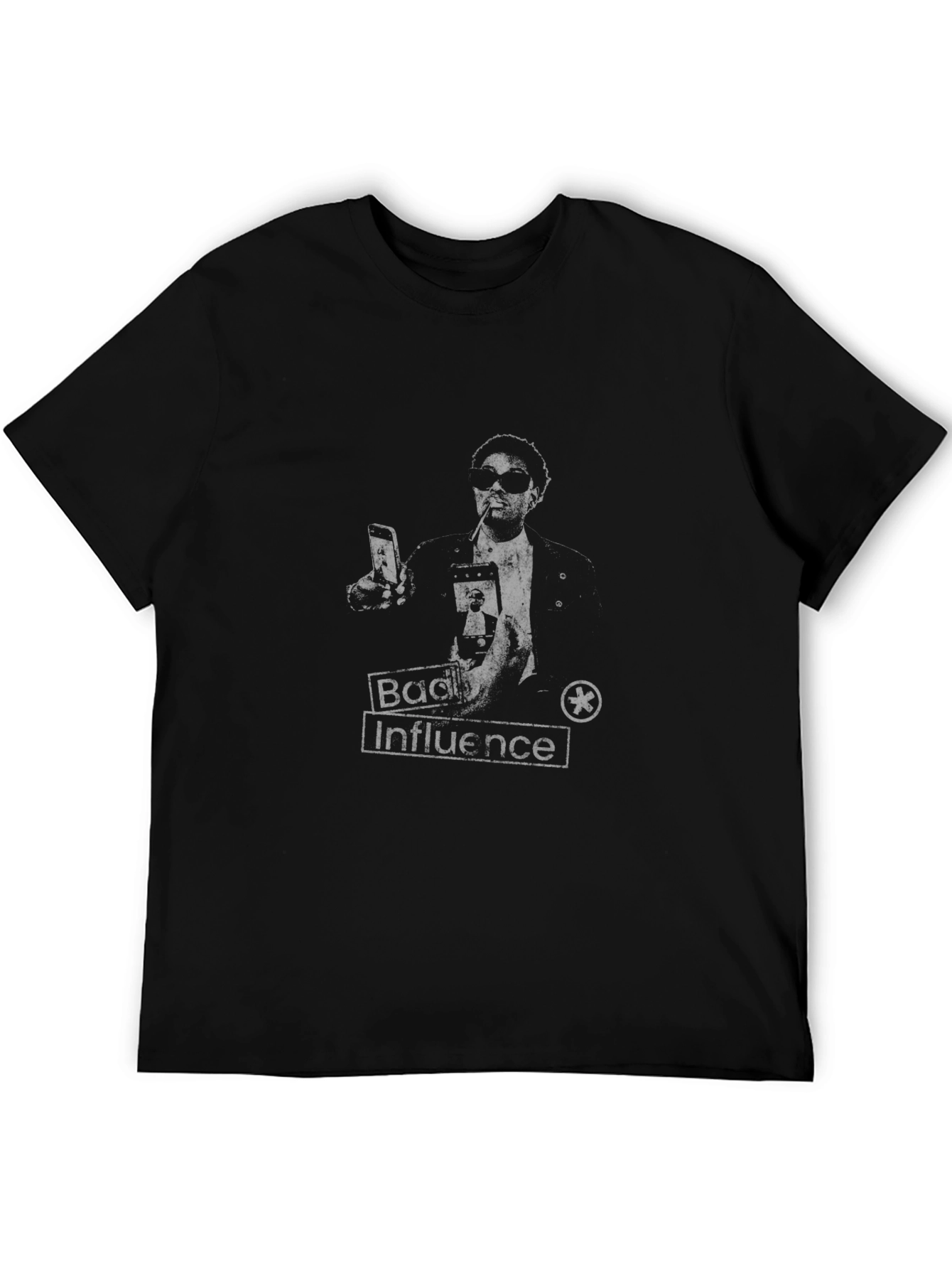 Bad Influence Graphic Tee - Black Cotton T-Shirt