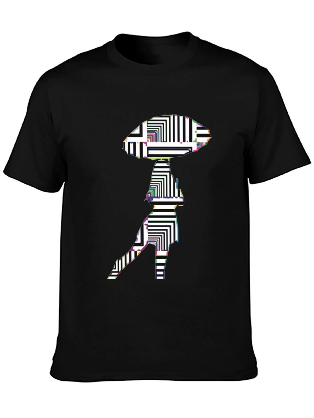Abstract Alien Graphic Black T-Shirt