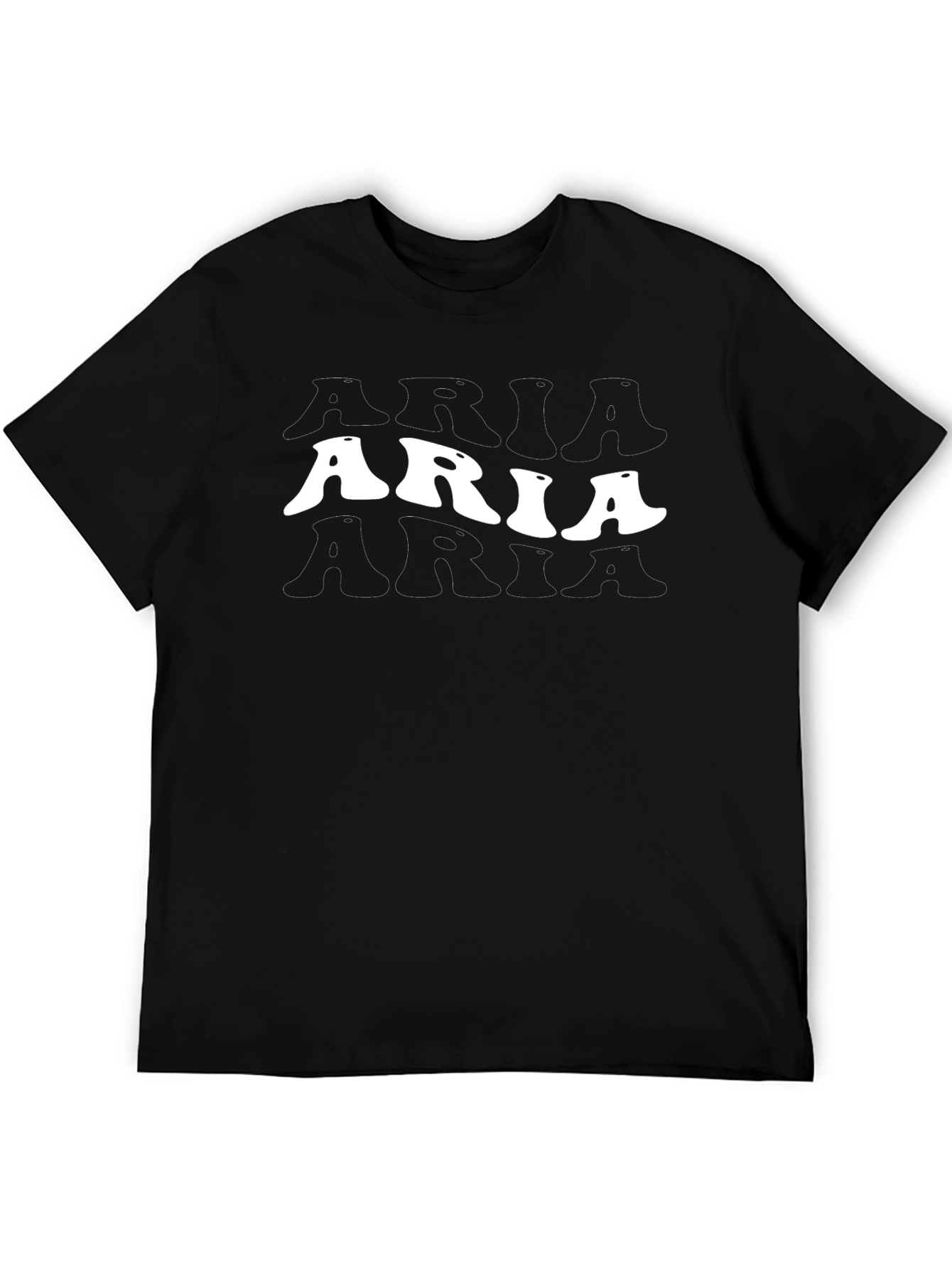 Aria Black Graphic Tee - Trendy Casual Style