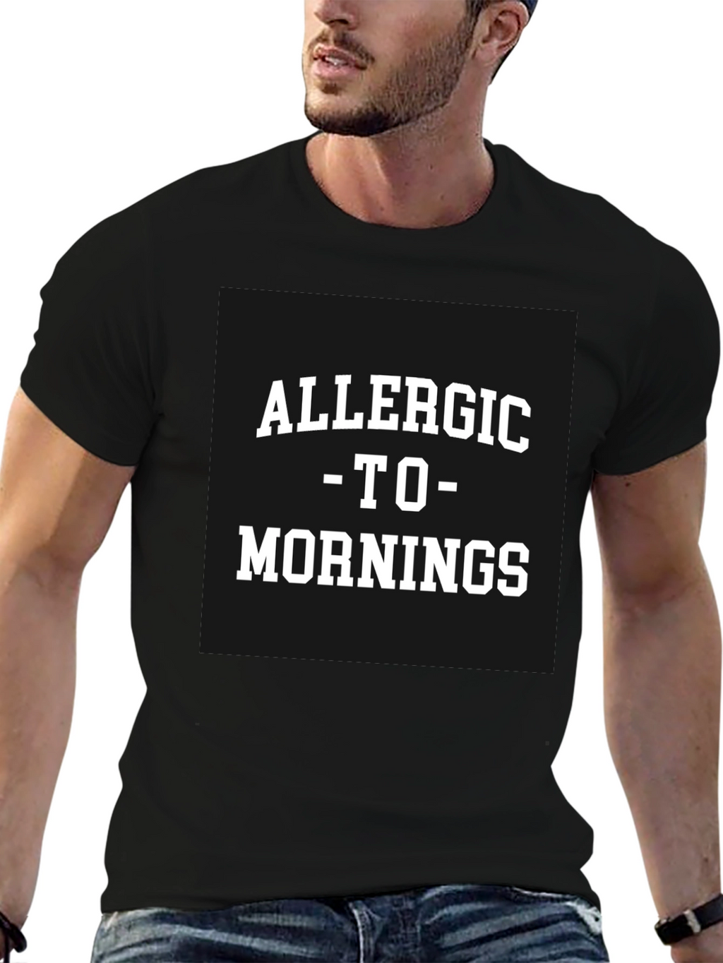 Allergic to Mornings Black T-Shirt