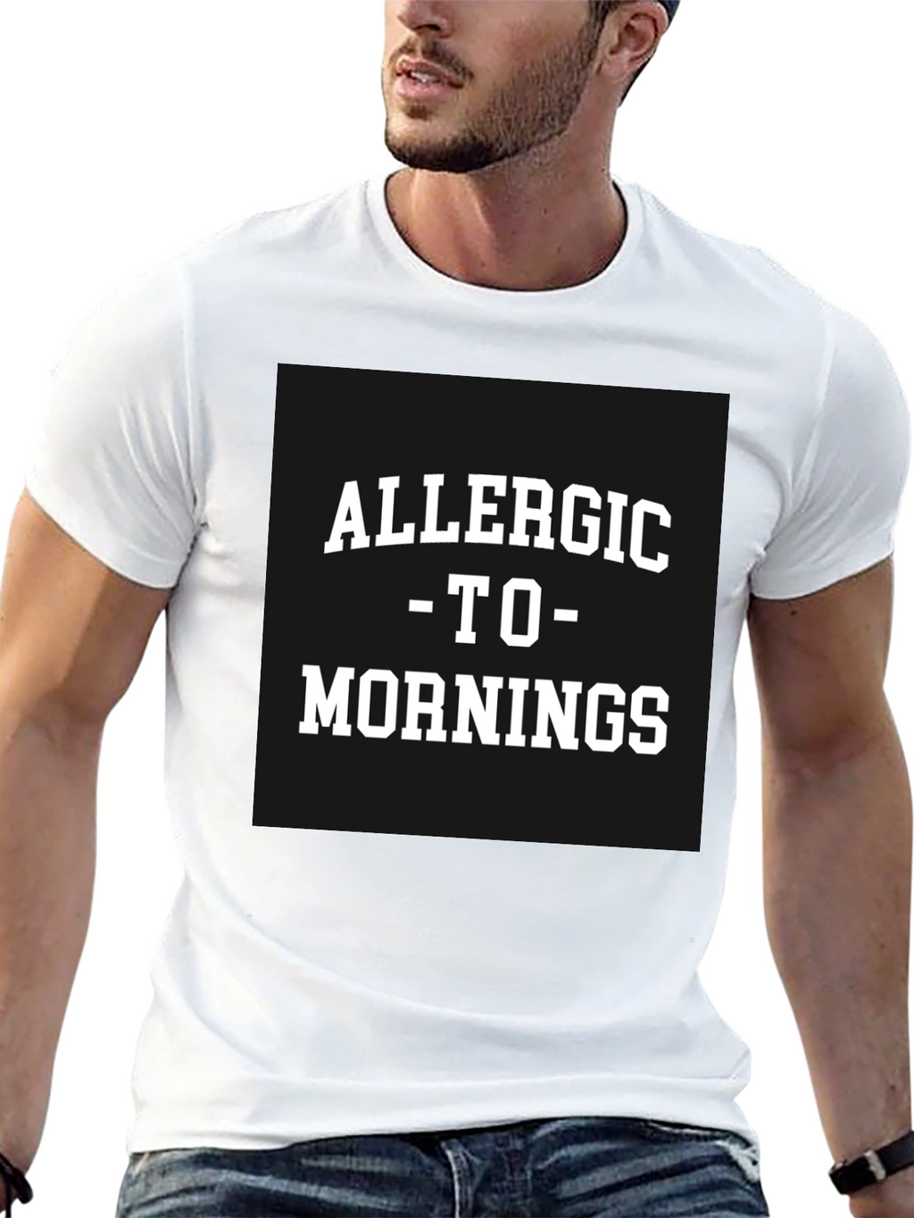 Allergic to Mornings Black T-Shirt