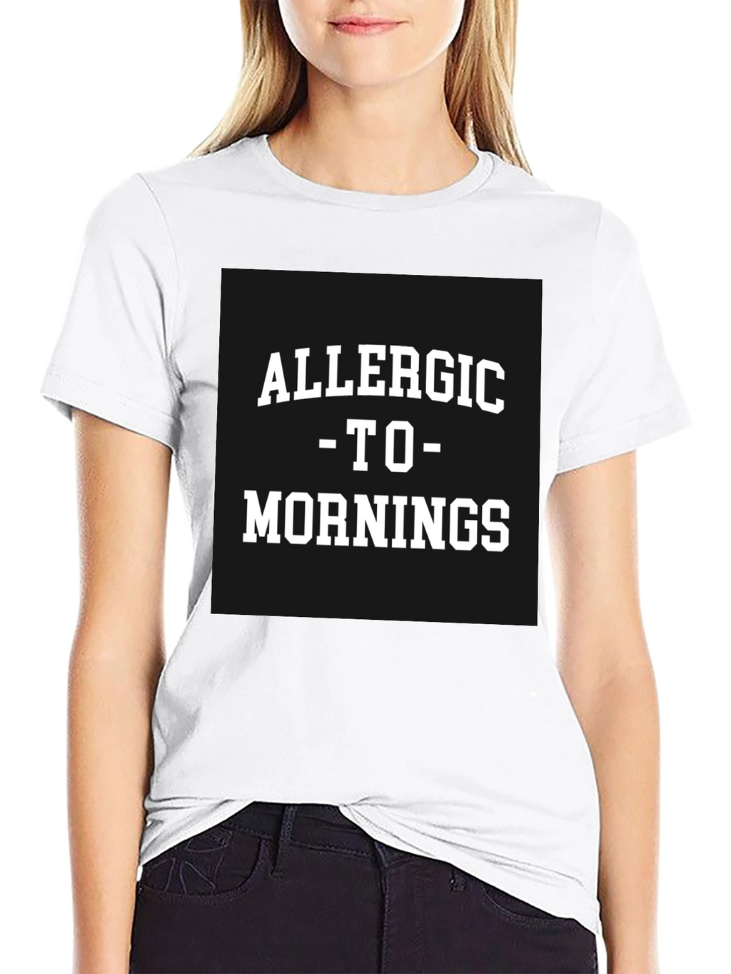 Allergic to Mornings Black T-Shirt