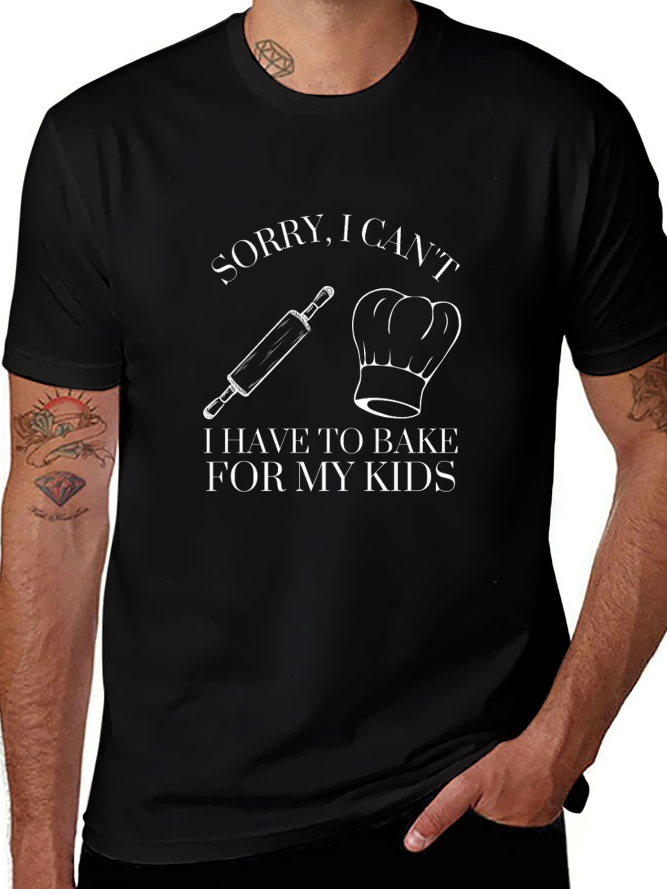 Bake For My Kids Graphic T-Shirt - Black