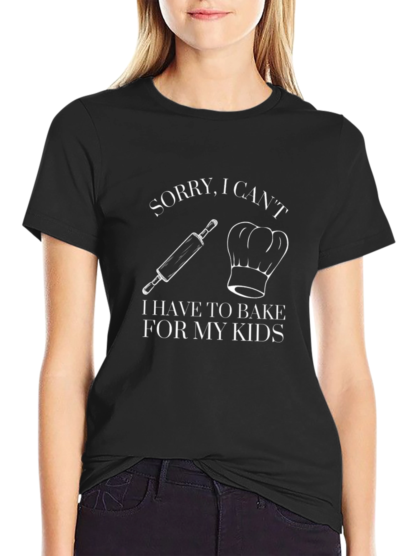 Bake For My Kids Graphic T-Shirt - Black